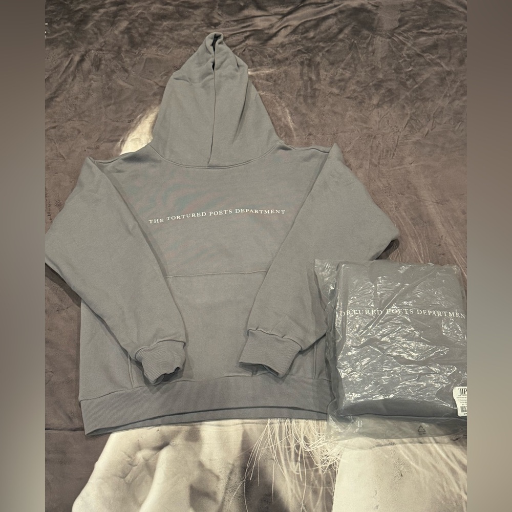 THE TORTURED POETS DEPARTMENT GRAY HOODIE - Picture 2 of 8